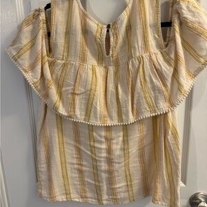 Women’s Lauren Conrad Shoulder Cut Out Striped Blouse